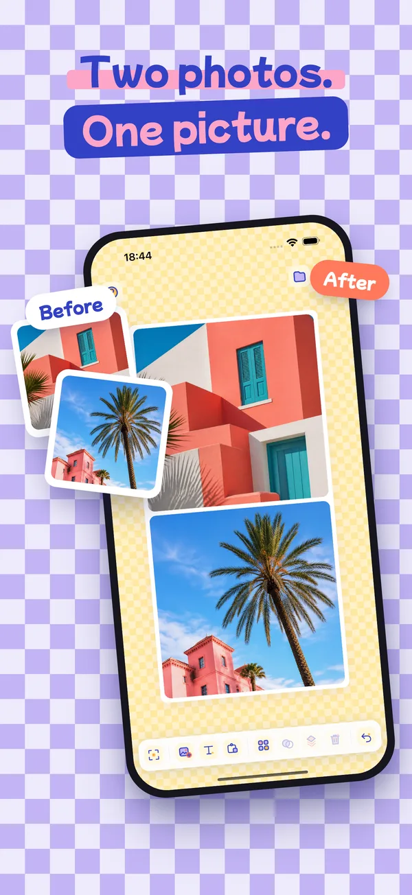 Two photos stacked into one picture in Bento Board