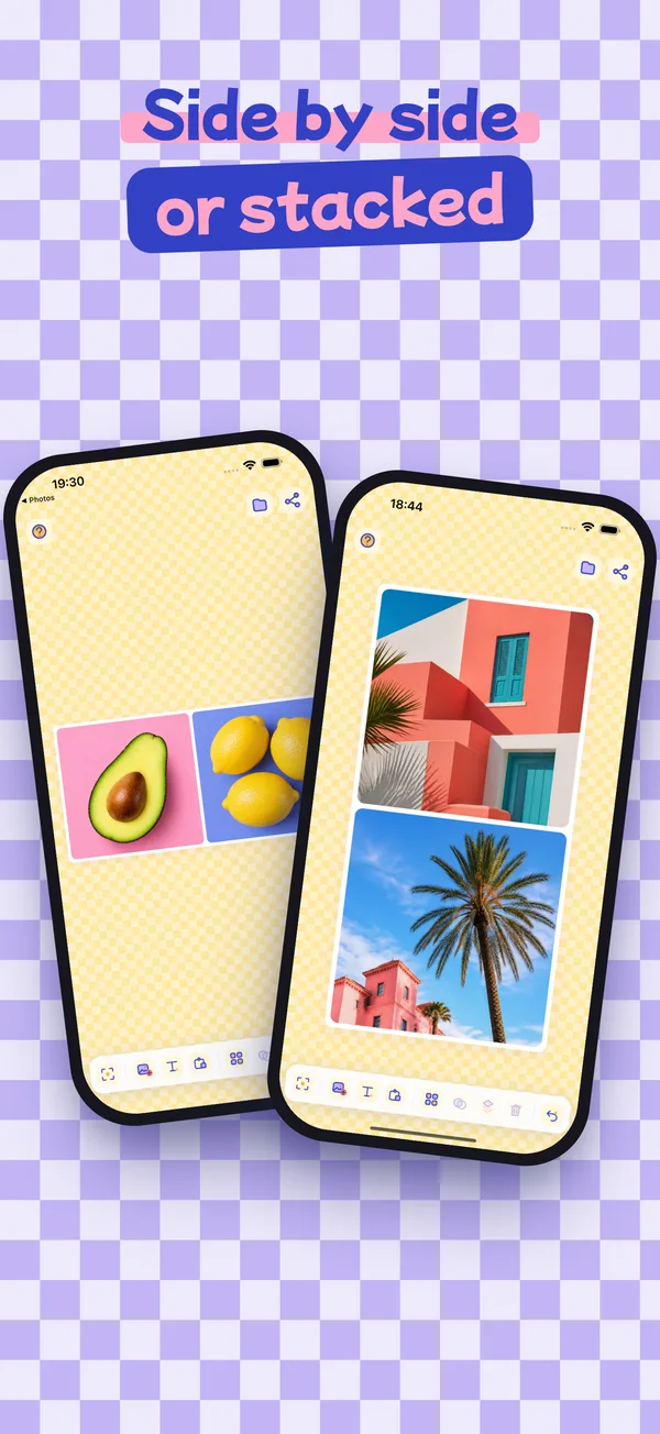 Two photos side by side